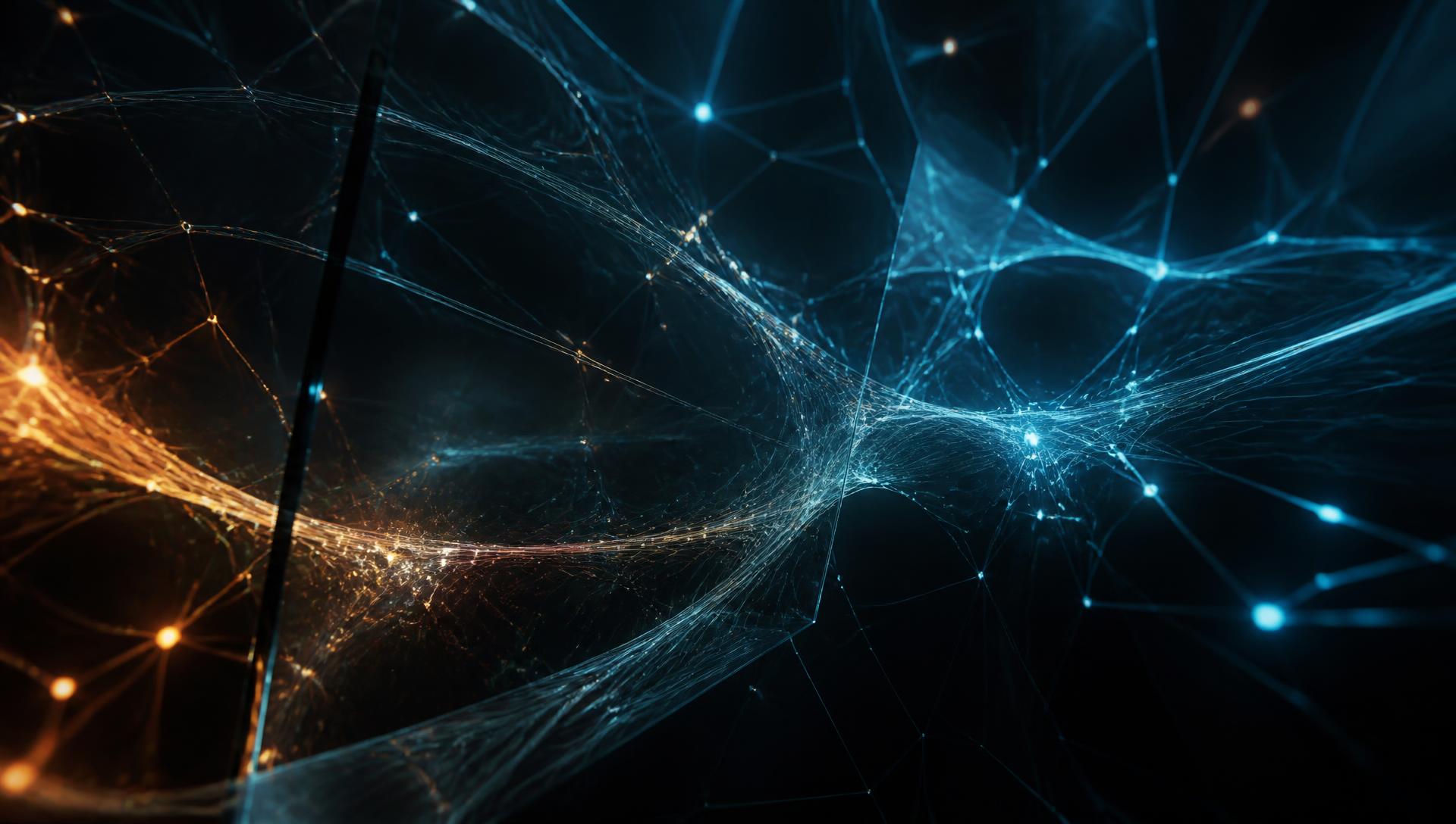 Abstract visualization of an artificial intelligence network